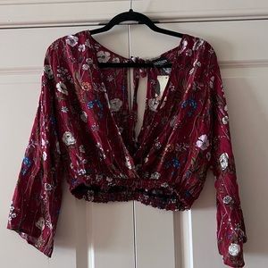 CULTURE SHOP - BOHO FLORAL CROPPED TOP